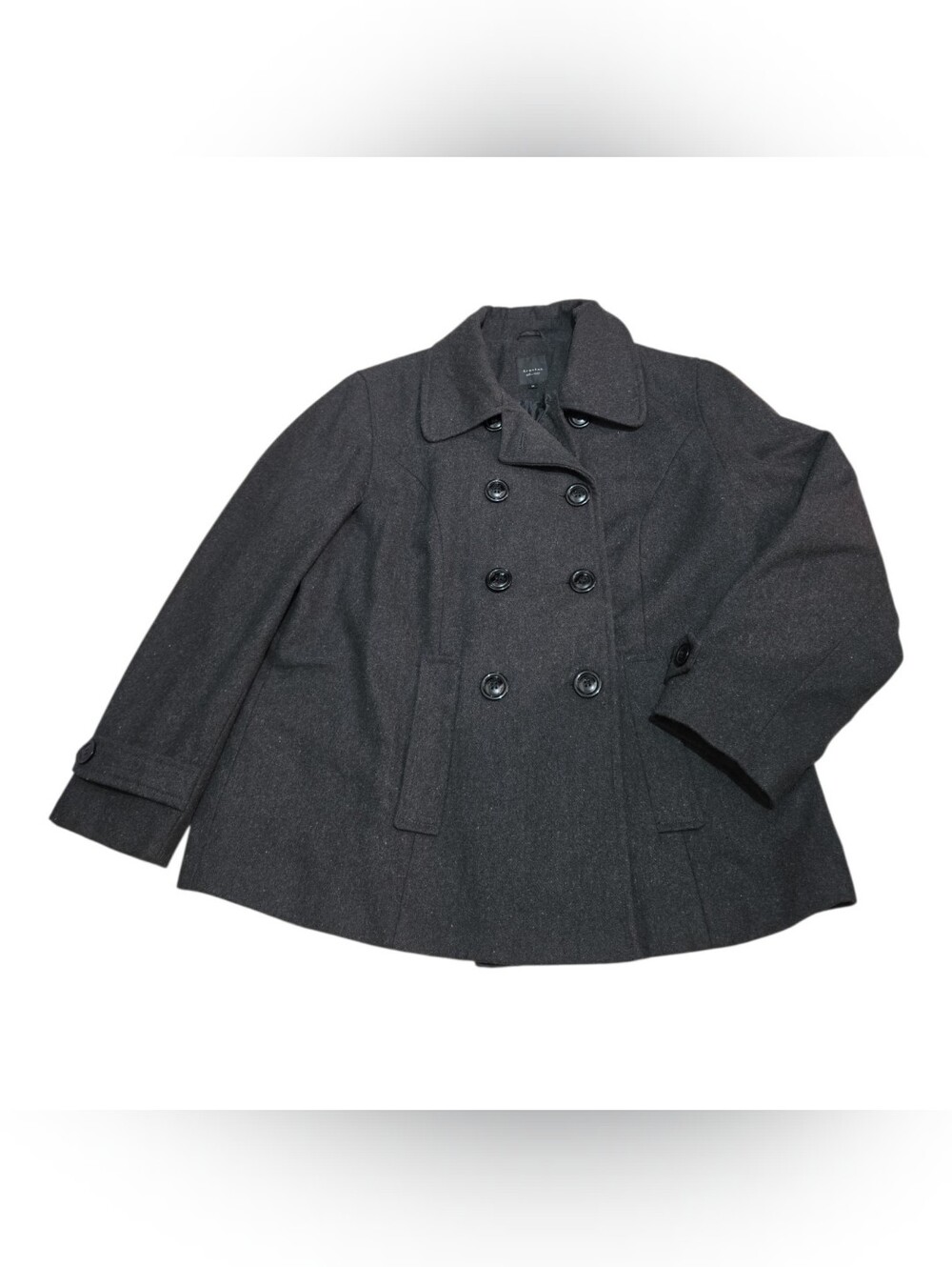 Braetan Women's Double-Breasted Pea Coat in Dark Charcoal